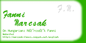 fanni marcsak business card